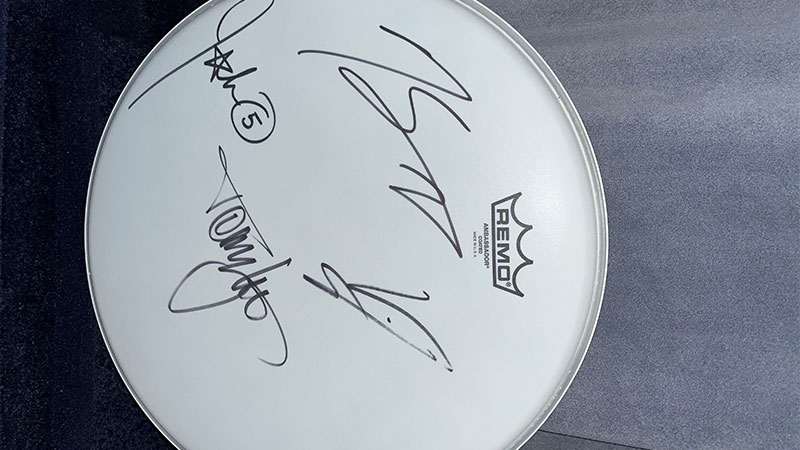 Remo Drumhead signed by members of Motley Crue