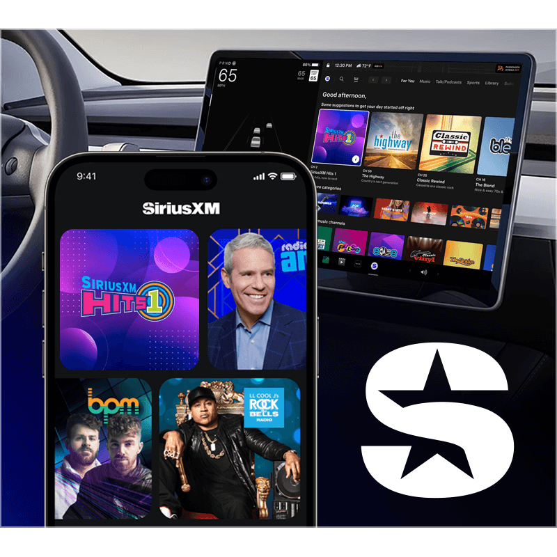 SiriusXM on phone and Tesla