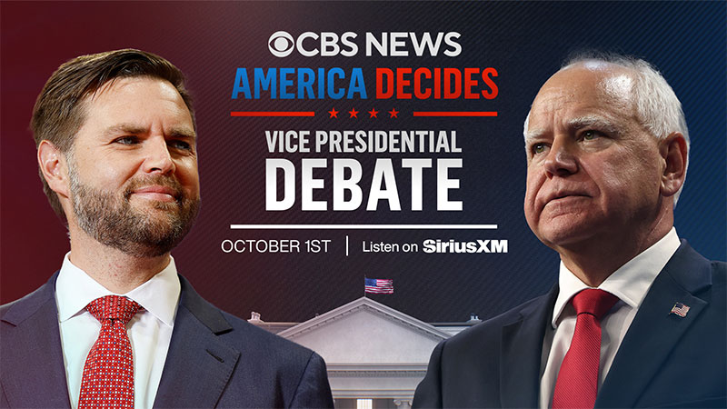 CBS News America Decides. Vice Presidential Debate, October 1st. Listen on SiriusXM