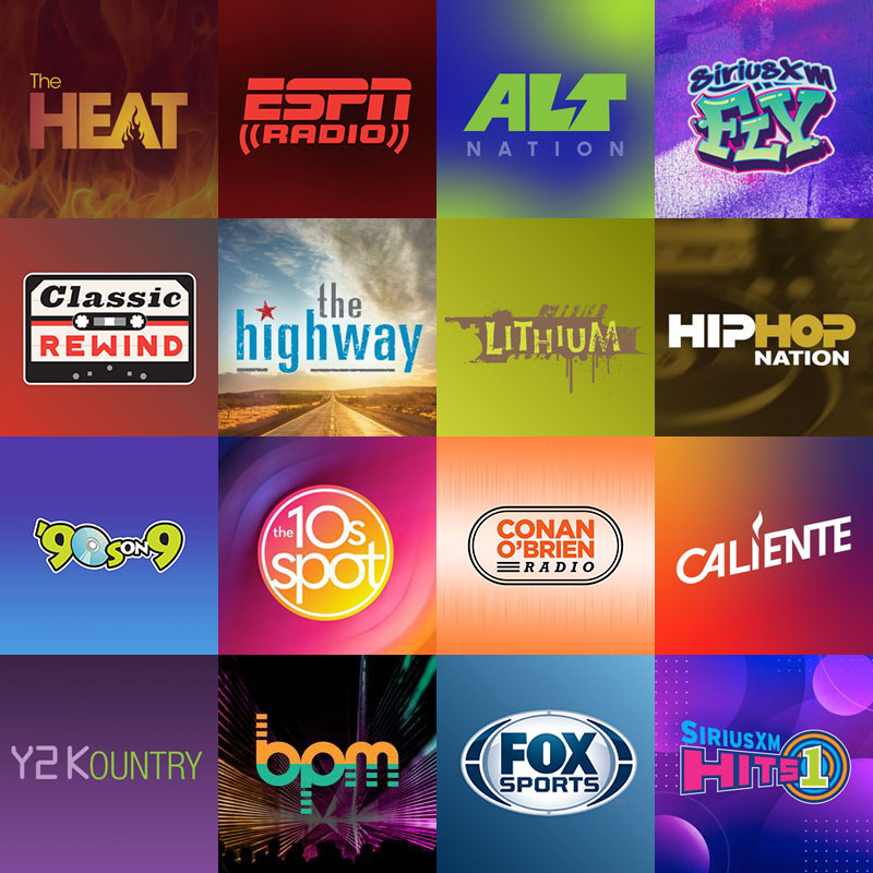 Grid of SiriusXM channels