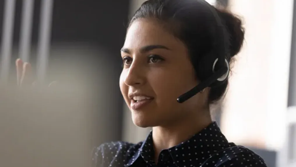 Customer Service Representative with a headset