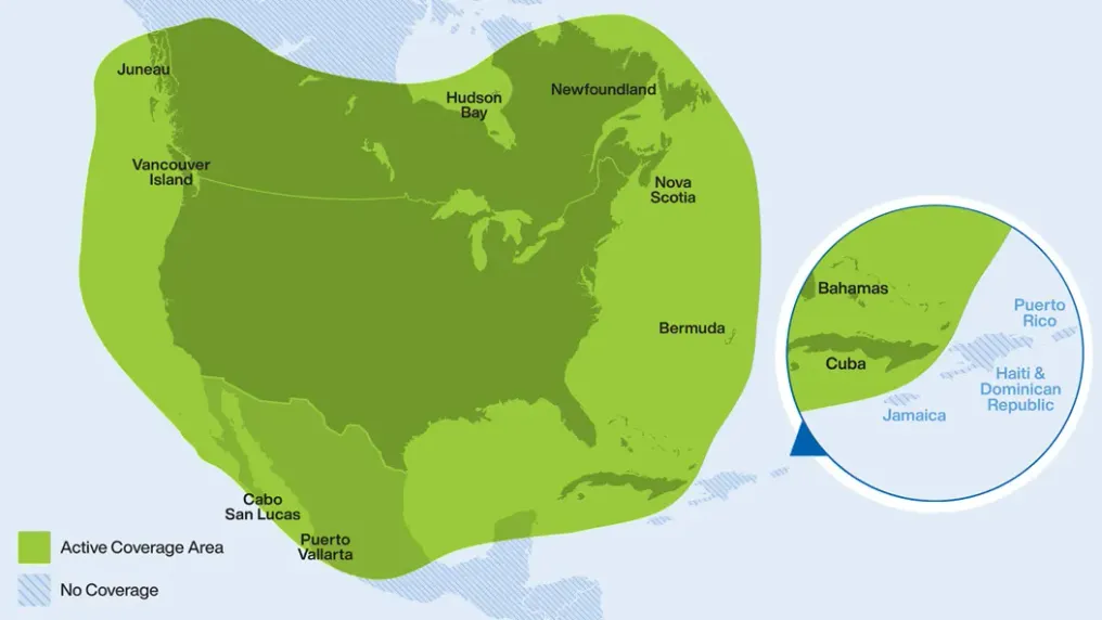 Marine coverage map