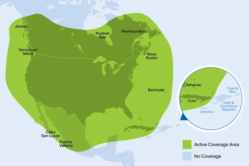 Marine coverage map