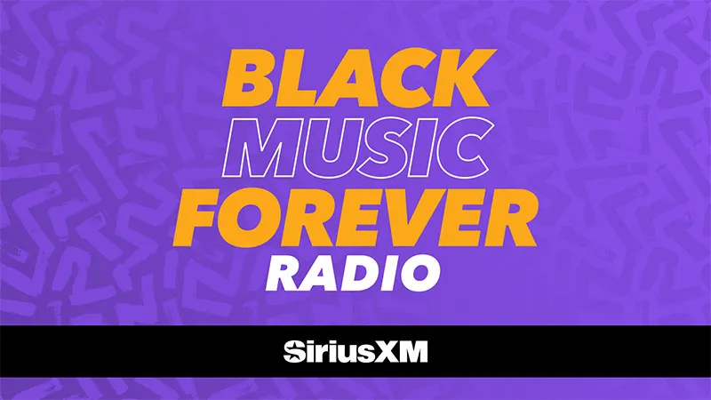 Black Music Forever Radio on purple background