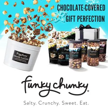 Funky Chocolate. Salty. Crunchy. Sweet. Eat.