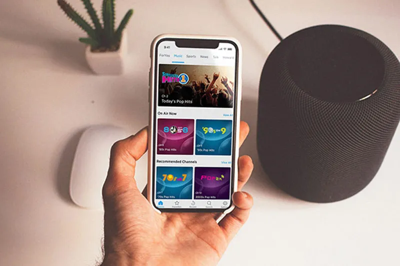 SXM app with Apple speaker