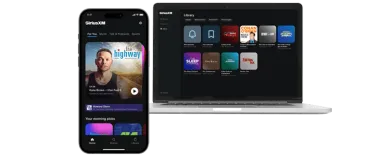 Phone and Laptop open to SiriusXM App