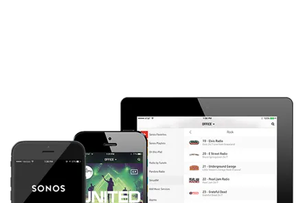 Phone and Tablet open to Sonos and SiriusXM App