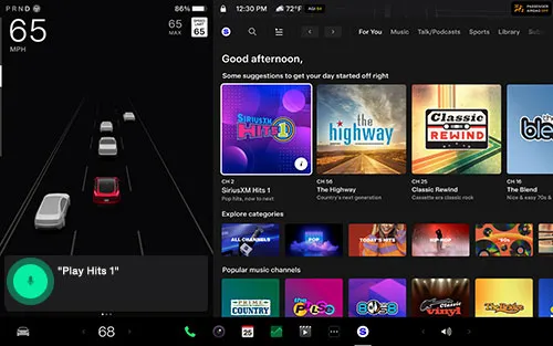Voice search for SiriusXM in Tesla