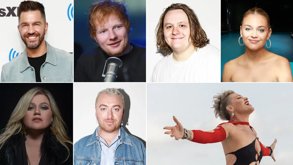 Andy Grammer, Ed Sheeran, Lewis Capaldi,  Kelsea Ballerini, Kelly Clarkson, Sam Smith, and P!nk