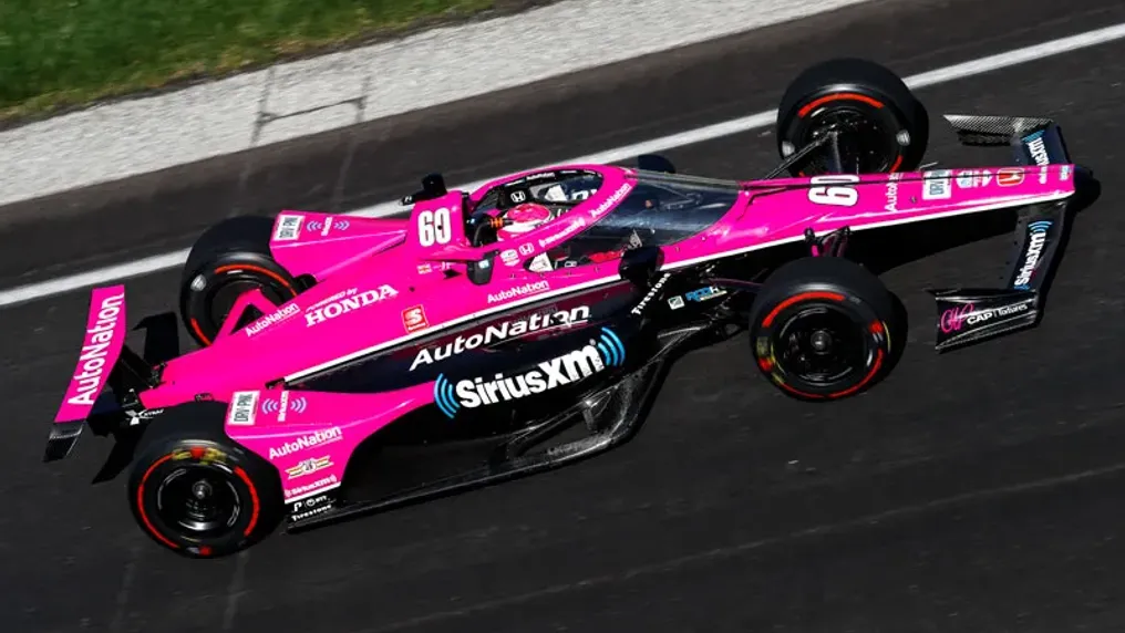 Pink and black IndyCar