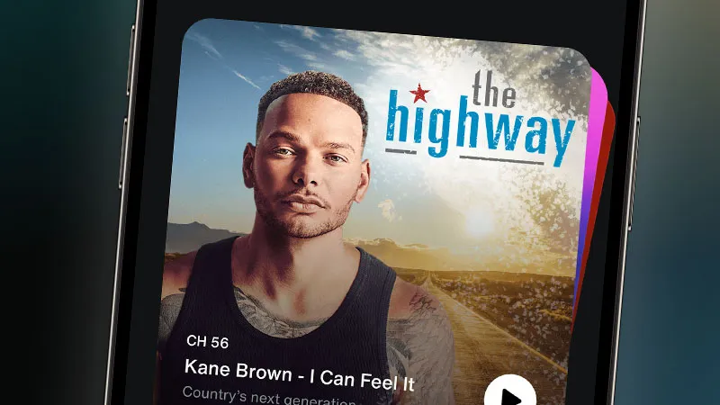 Kane Brown Artist Station on SiriusXM App