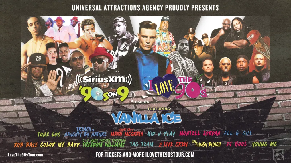 I Love The 90s Tour, SiriusXM Presents, Vanilla Ice, 90s on 9, Rob Base, Tone Loc, Young MC, C&C Music Factory 